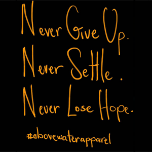Never Give Up. Never Settle. Never Lose Hope